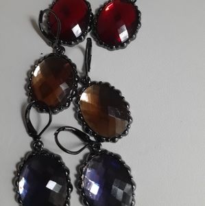 # 3 Set of Multi Color Earrings